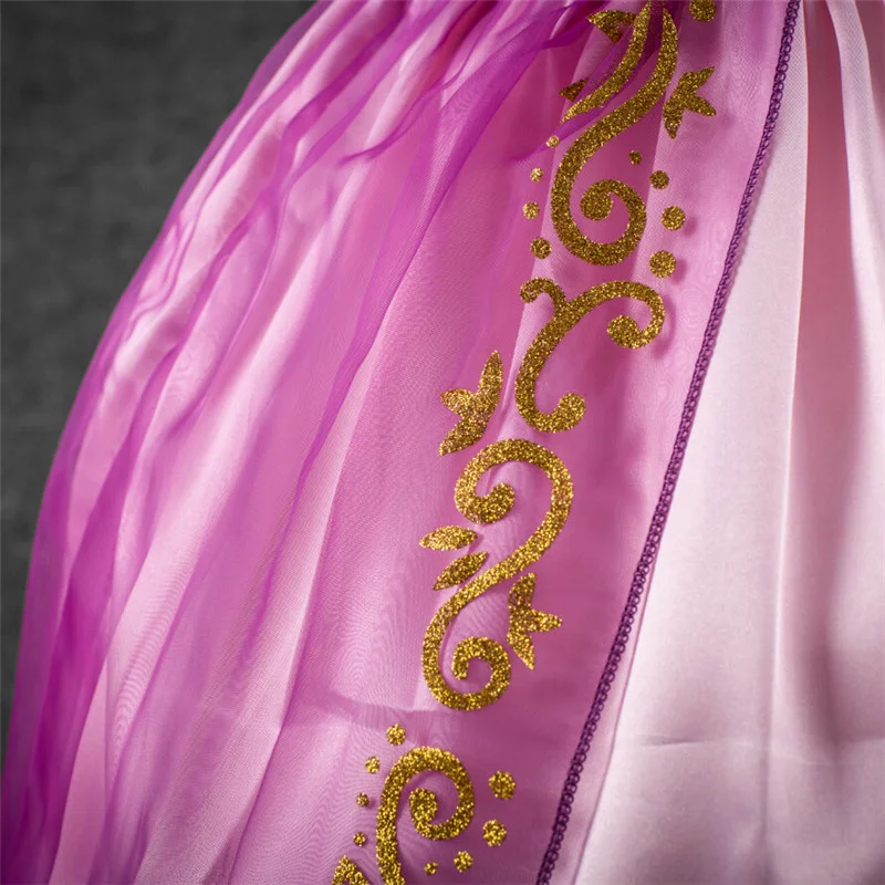 

3-9years old girl clothes dress baby birthday party Halloween Christmas princess dresses gold color inlaid child quality costume