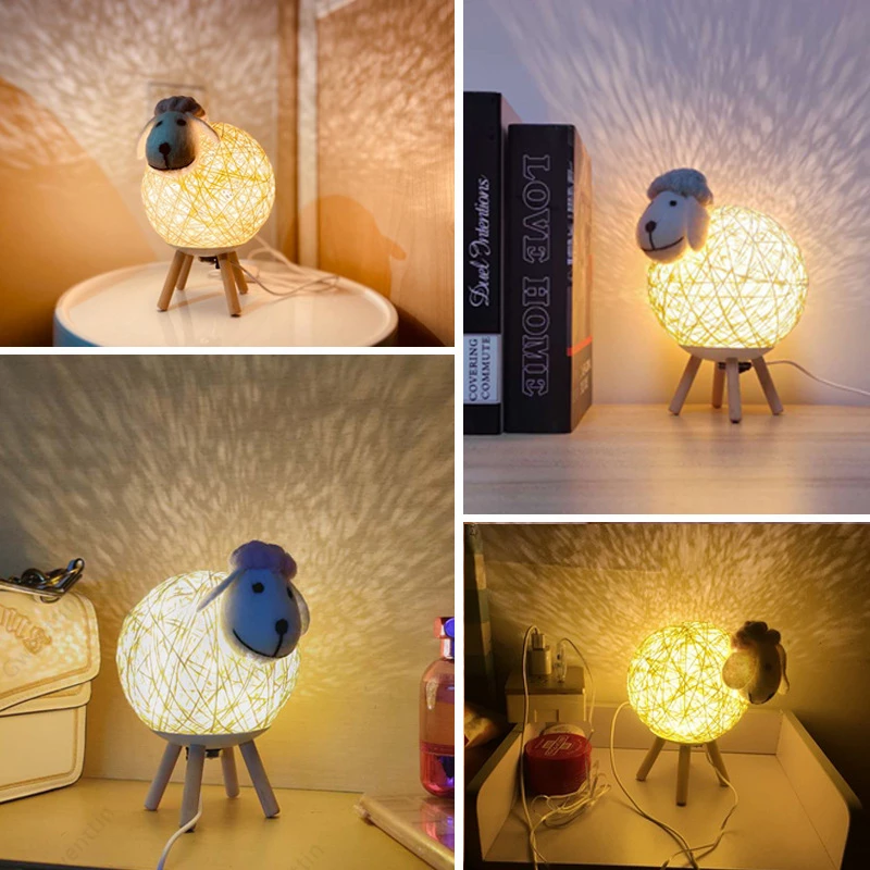 Милая овечка светодиодный ночной Светильник s со стилизацией животных