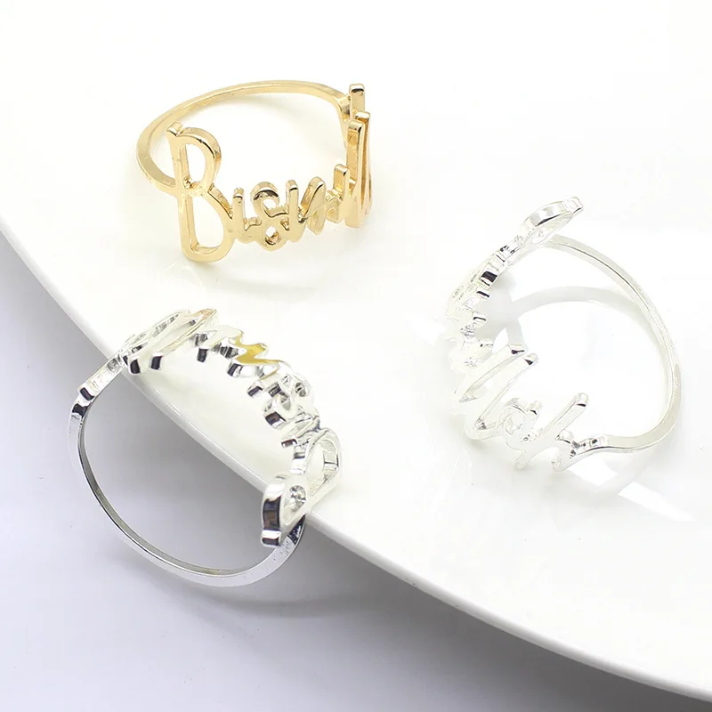 

New product English alphabet metal napkin ring Restaurant Hotel model room napkin ring jewelry factory direct sales spot free sh