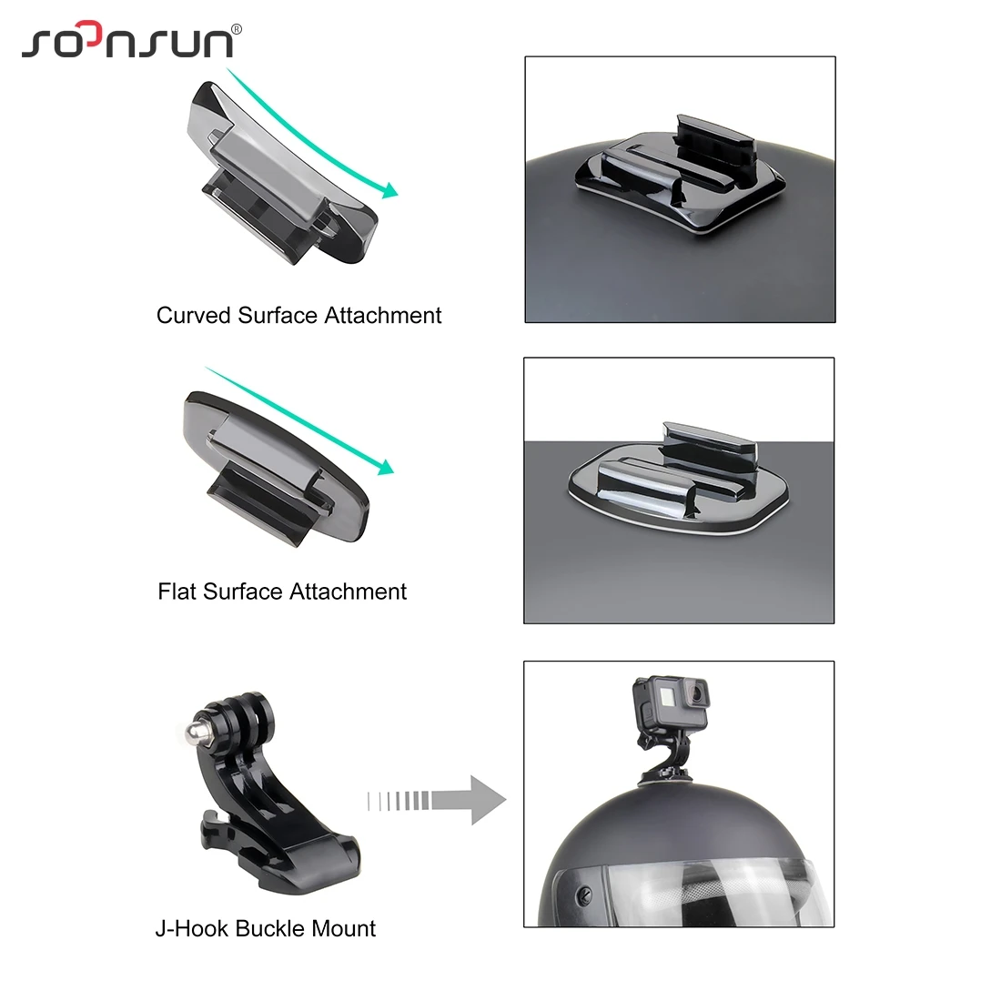 Адаптер для крепления на шлем SOONSUN + ветрозащитная губка GoPro Hero 8/7/6/5/2018|Чехлы