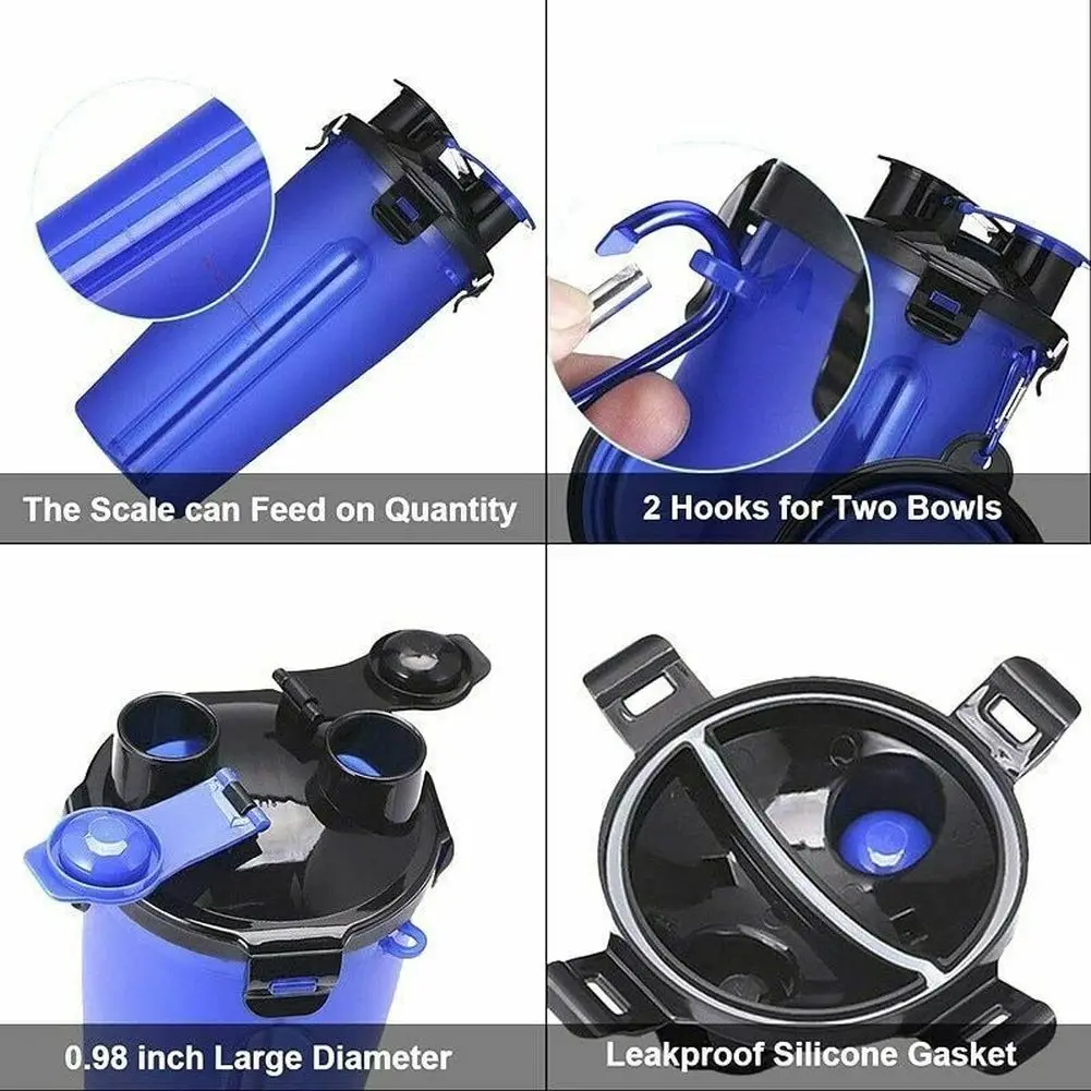 Портативный 2 в 1 домашнему животному Еда бутылка для воды с складной силиконовые