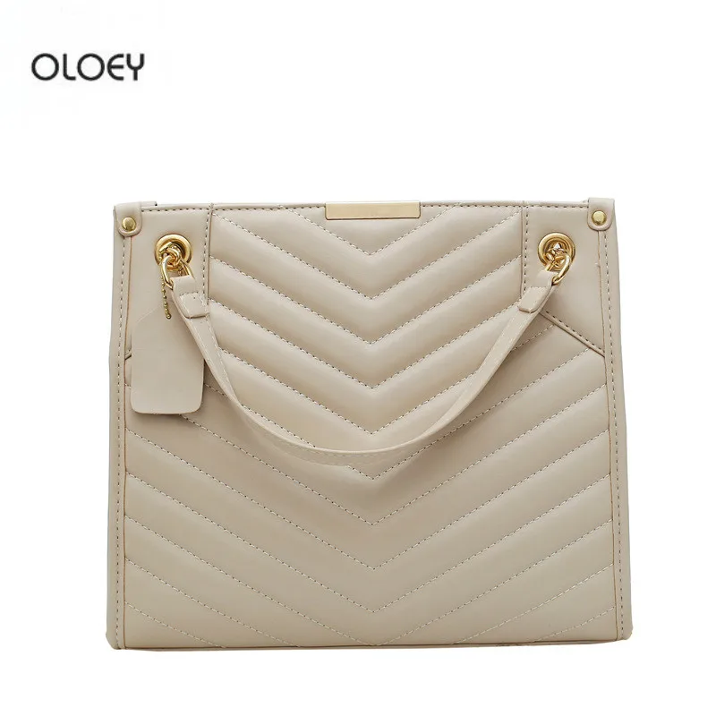 

OLOEY New women's fashion messenger bag chain shoulder bag embroidery thread rhombus popular handbag bag for women