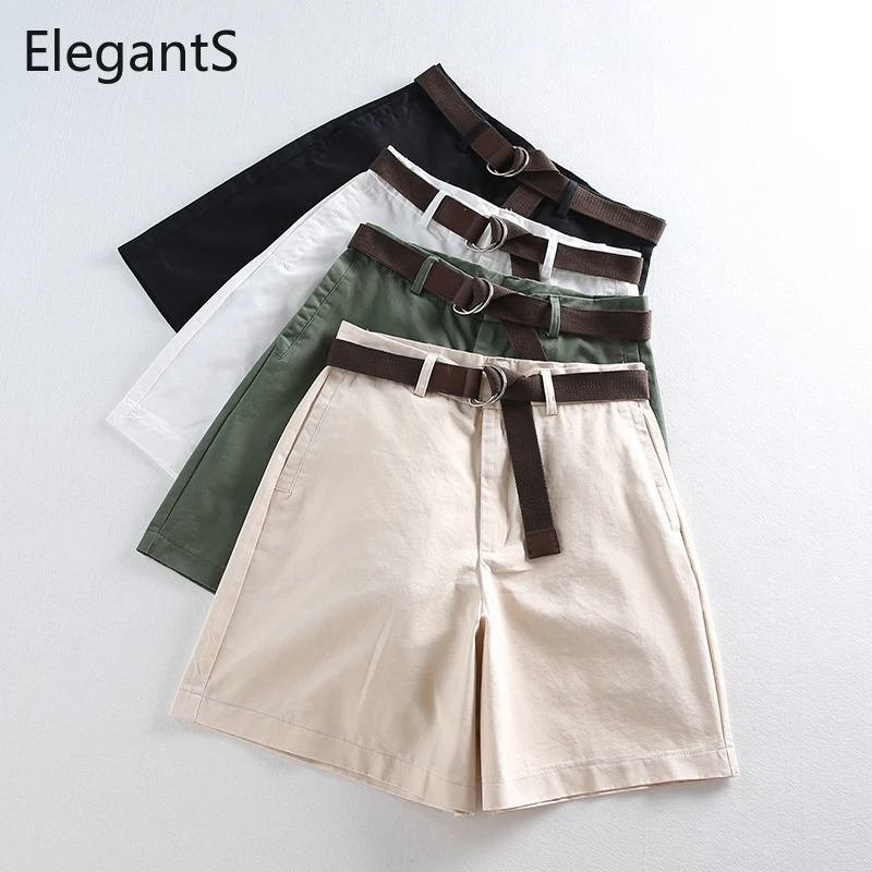

Summer Shorts with Sashes Women Casual High Waist Shorts Female Slim A-line Short Chic Ladies Bottoms Fashion 2022 Oversized