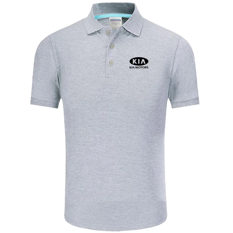 

KIA logo Polo Shirt Men summer Short Sleeve Polo Shirt Cotton spring Casual Men's Polos
