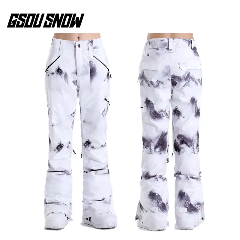 Зимние лыжные штаны GSOU женские водонепроницаемые дышащие для сноуборда зимние