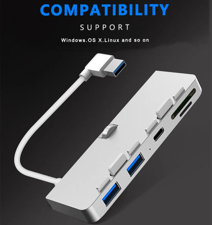 Usb 3 0 концентратор из алюминиевого сплава адаптер с портами сплиттер кардридером