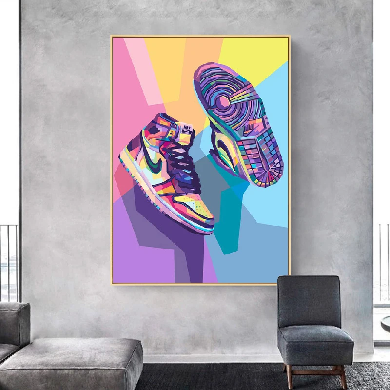 

Graffiti Artwork Sneakers Sport Shoes Street Canvas Painting Posters and Prints Wall Decor Wall Art Picture Room Decor Home Deco