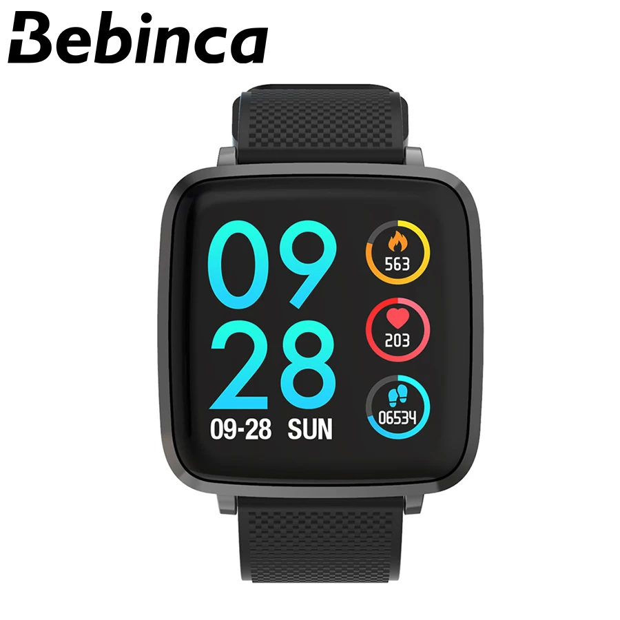 

Bebinca W75M Android Men Smart Watch Fitness Tracker Bracelet with Blood Pressure Heart Rate Monitor for Xiaomi Huawei Apple