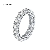 aiyanishi fashion 925 sterling silver wedding band eternity ring for women big gift for ladies love wholesale