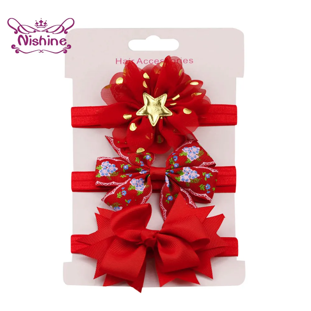 Детские аксессуары для волос Nishine 3 шт./лот эластичная повязка на голову с