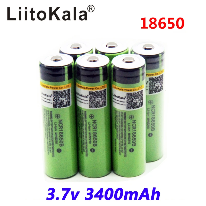 6 шт. LiitoKala 100% Оригинальный 3 7 в NCR 18650B 18650 3400 мАч перезаряжаемые батареи для