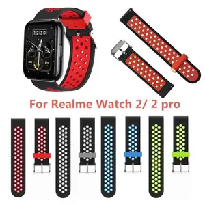 1pc New For Realme Watch 2/2 Pro 22mm Two-tone Vent Pin Buckle Strap
Smart Electronics Wearable Devices Portable Strap