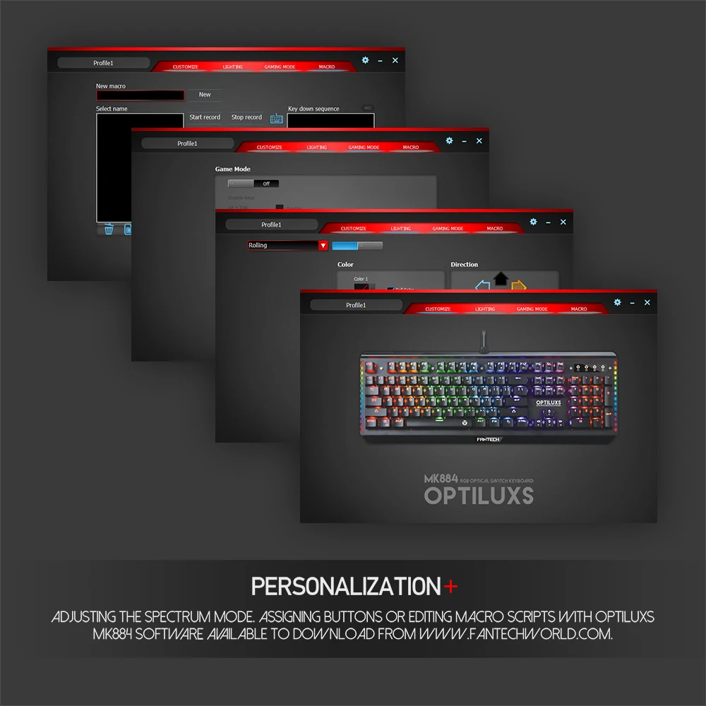 Игровая клавиатура FANTECH MK884 RGB все кнопки без коллизий английская