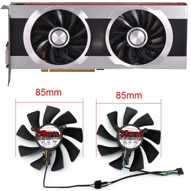 

2PCS 4PIN 85MM FD9015U12S installation size 39x39x39mm suitable for XFX-797A/G HD7950 HD7970 Vapor-XGHz version graphics card co