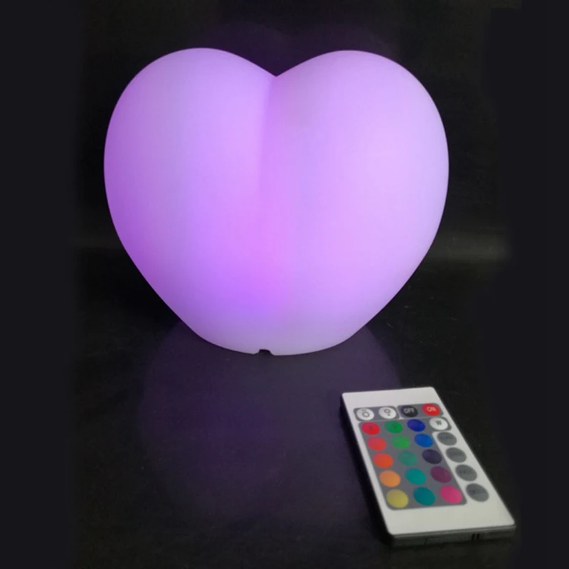 

L20*W15*H16.5cm Romantic Light Heart Shape Led RGBW Battery Power Table Lamps For Valentine Birthday Gift Wedding Party 1pc