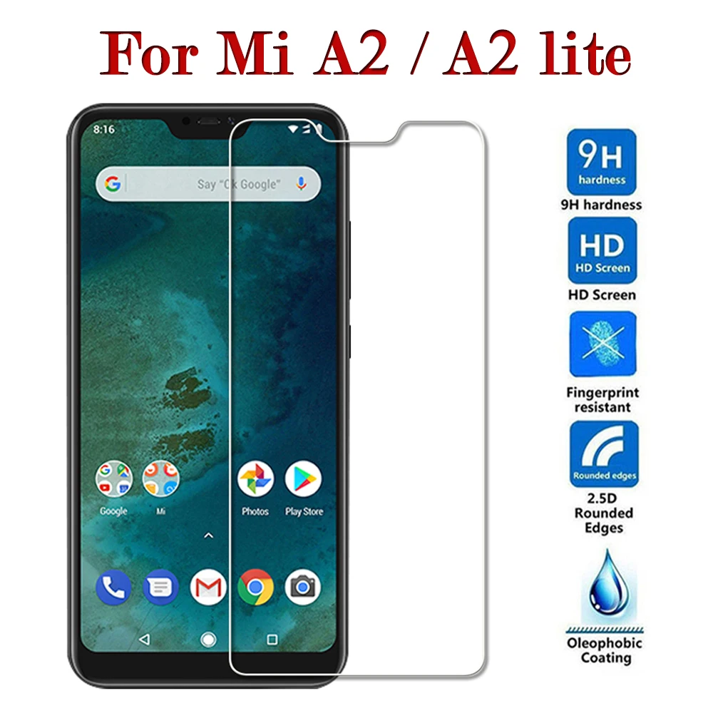 Защитное стекло для экрана Xiaomi mi A2 Lite из закаленного стекла xio Ksio lite A 2 light a2lite Red 6
