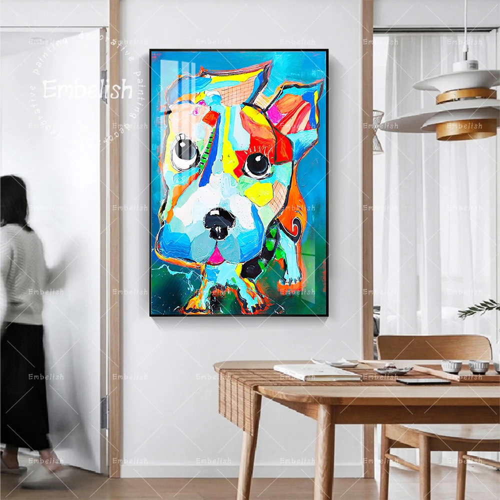 

Embelish Watercolor Colorful Dog Animals Wall Art Pictures Graffiti Artworks For Living Room Modern Home Decor Canvas Paintings