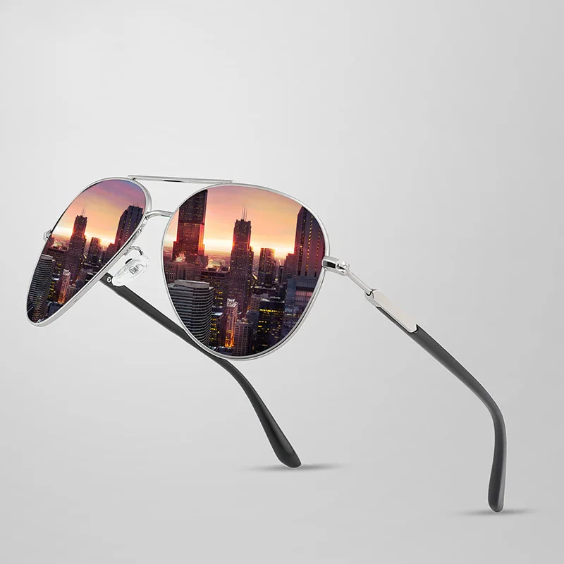 

Новые очки с зеркальным покрытием, Поляризованные солнечные очки в стиле пилота для Для мужчин Для женщин Для мужчин классический металлич...