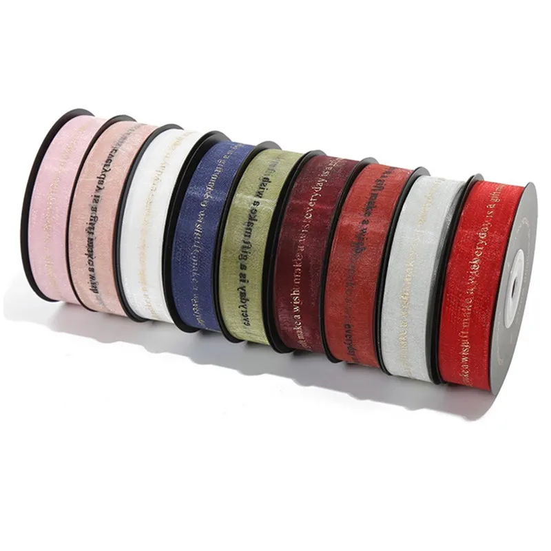 20 ярдов/рулонные ленты бронзовая английская шифоновая пряжа с буквой подарок