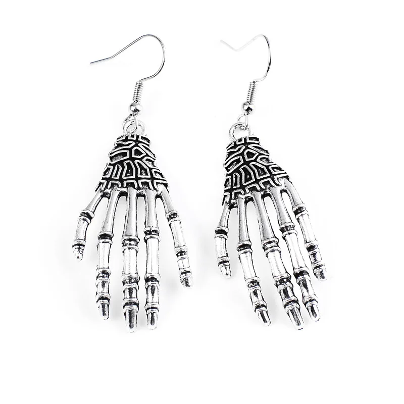 

Gothic Hand Bone Pendant Earrings Halloween 2020 Unique Fun Women's Earrings