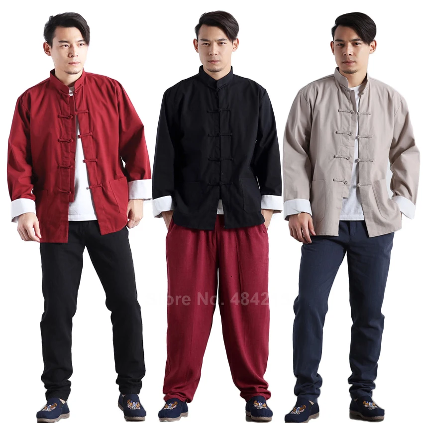 Классический мужской костюм из хлопка и льна винтажная куртка в стиле ретро