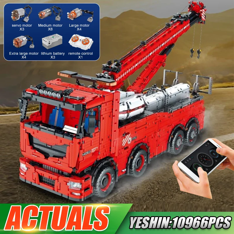 

MOULD KING 19008 High-Tech Car Toys The MOC-29848 RC Tow Truck MKII Set Motorized Crane Building Block Brick Kids Christmas Gift