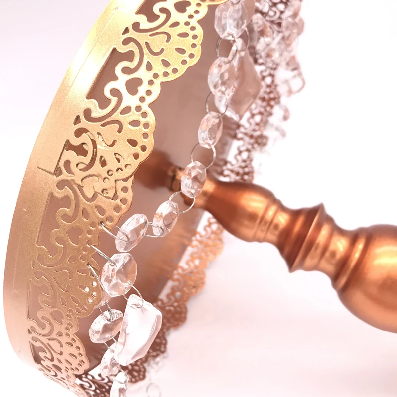 Бело золотые зеркальная поверхность Свадебные десерт лоток подставка для