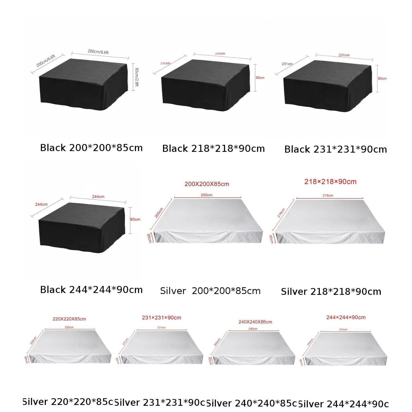 

1pc 20020085cm 24424490cm Tub Cover Guard Cap Protect Anti-UV Anticorrosive Square Spa Cover Furnitures