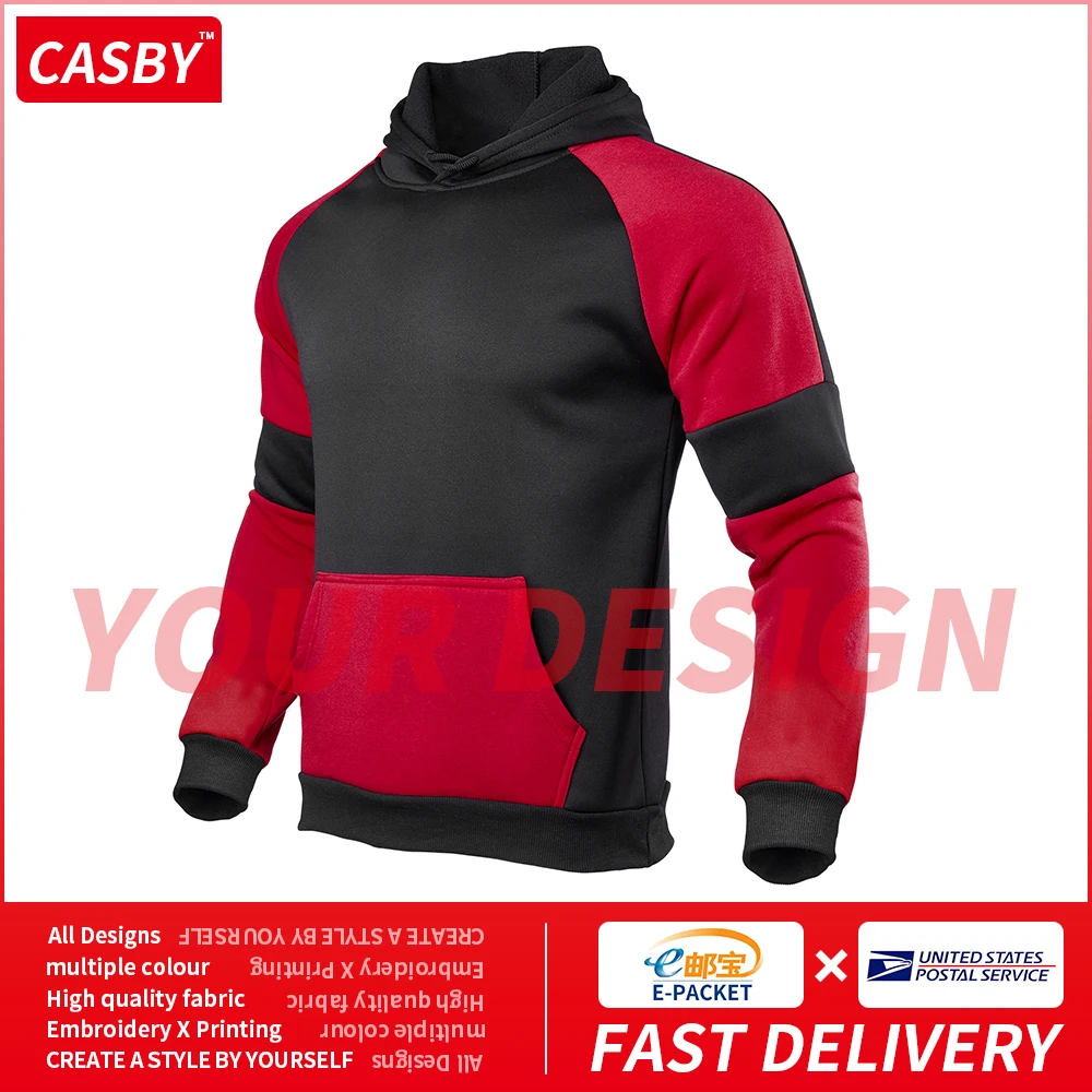 

Casual Men Patchwork Hoodies Fashion Hooded Sweatshirt Coat Male Winter Spring Black Red Streetwear Tracksuit Man Hoody Pullover