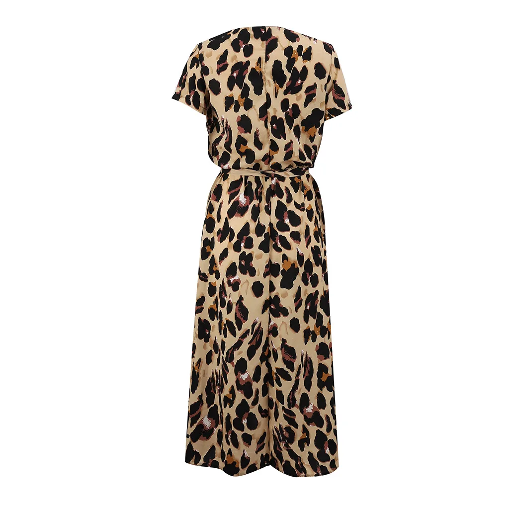 2019 сексуальное леопардовое платье с глубоким v образным вырезом и коротким