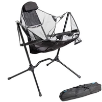 outdoor folding rocking chair portable auto reclining camping fishing beach chair garden swing sun loungers for sunbathing