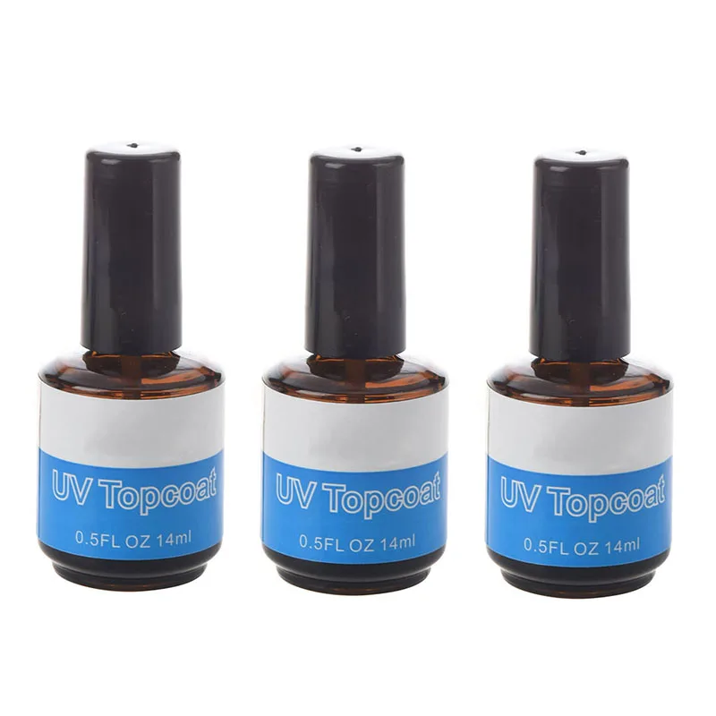 

3 pcs Nail Art Top Coat Finish Gel Polish UV Gloss Guard Glaze Acrylic Nail DIY dcor