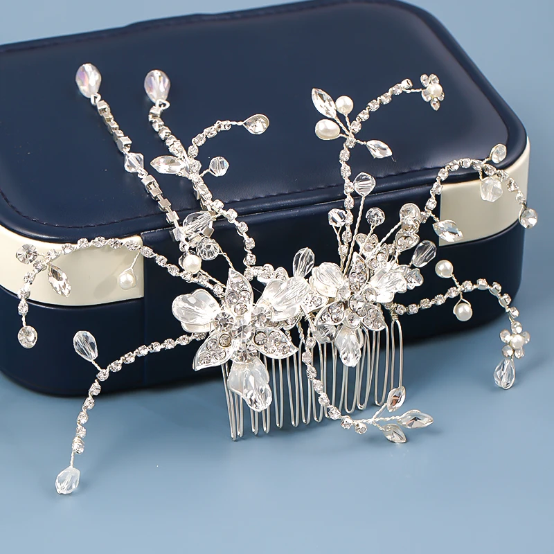 Модные золотые гребни для невесты тиары головные повязки с кристаллами