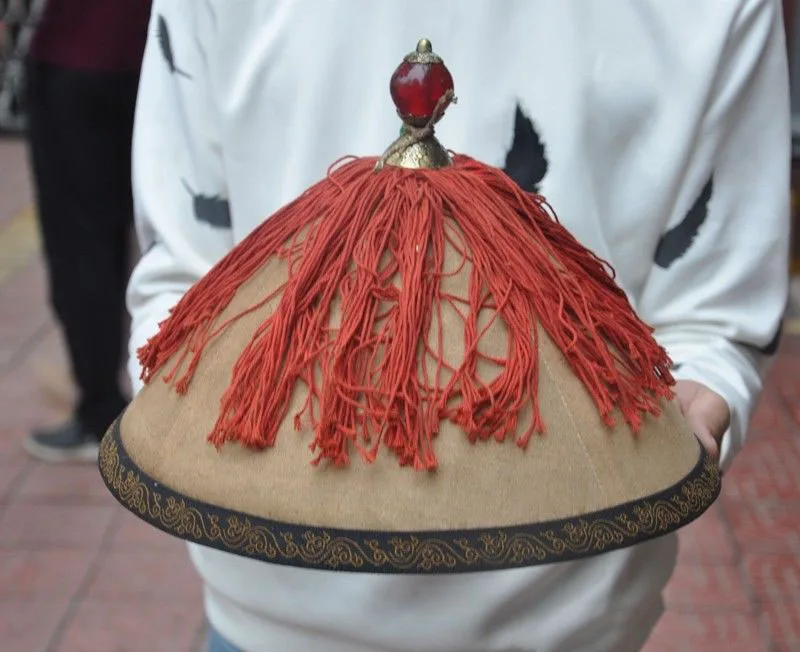 

Christmas Ancient China Dynasty silk gem Royal Highness Official hat cap headgear chapeau Halloween
