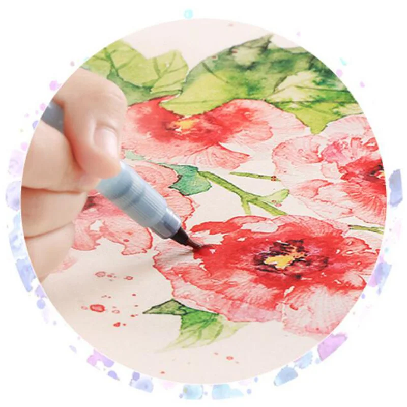 

24 Colors Solid Watercolor Paint, with Brush, Portable Art Paint, School Art Supplies