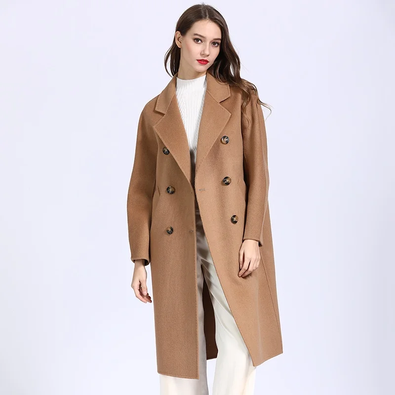 

Womens Jackets And Coats 2019 Women Work Solid Vintage Winter Office Long Sleeve Button Woolen Jacket Coat Feminine Coat AA5132