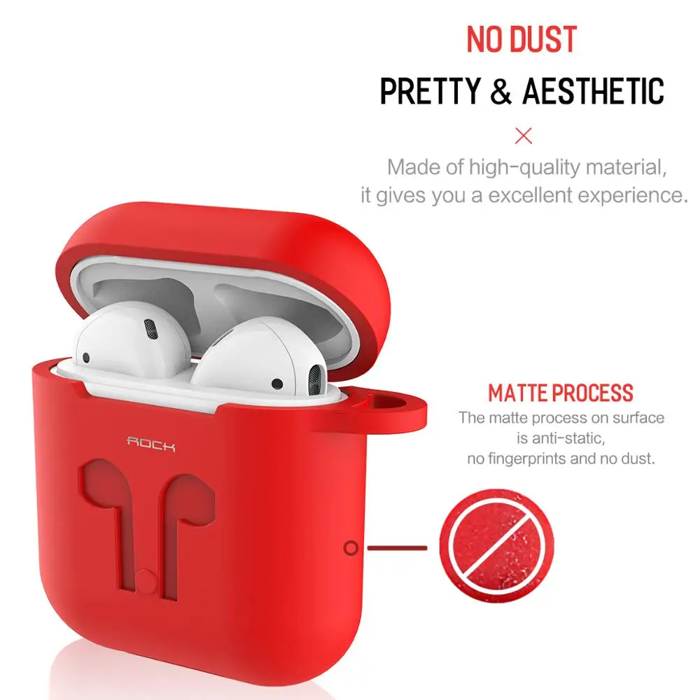 Мягкий силиконовый чехол ROCK для Apple Airpods 2 1 беспроводные Bluetooth наушники