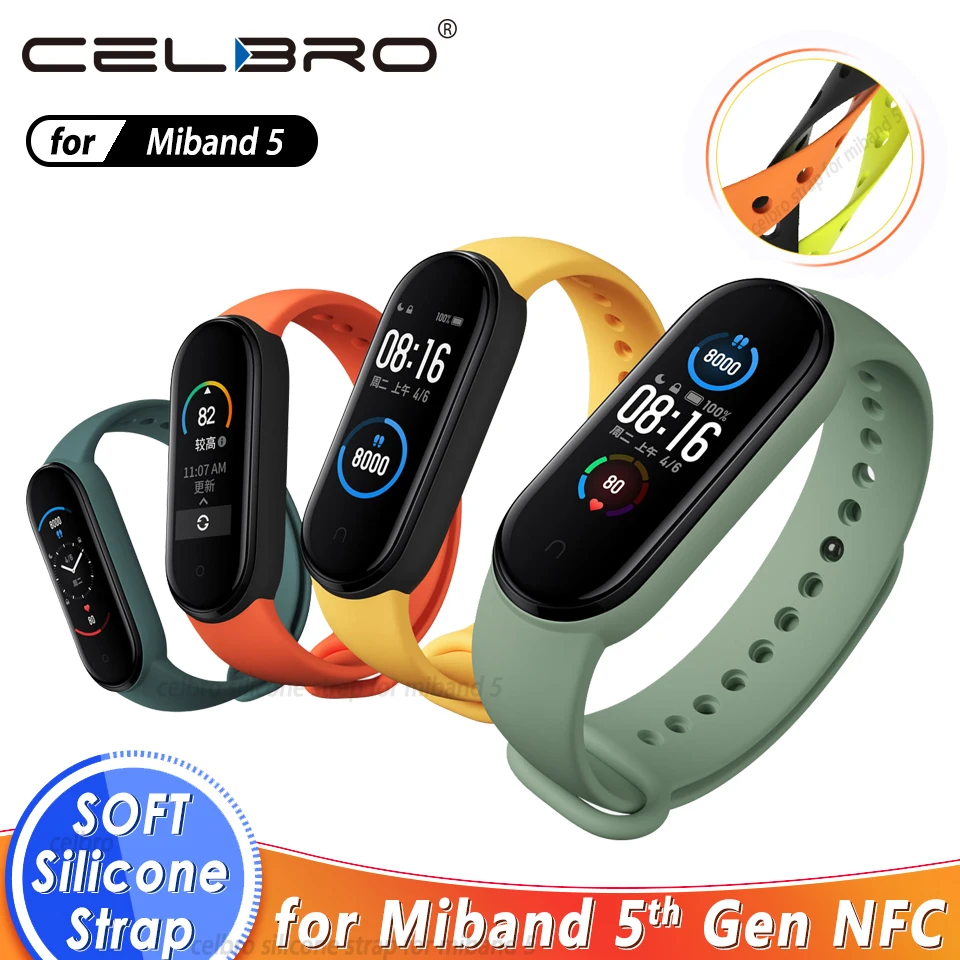 Смарт браслет для Xiaomi Mi Band 5 силиконовый ремешок на запястье аксессуары смарт