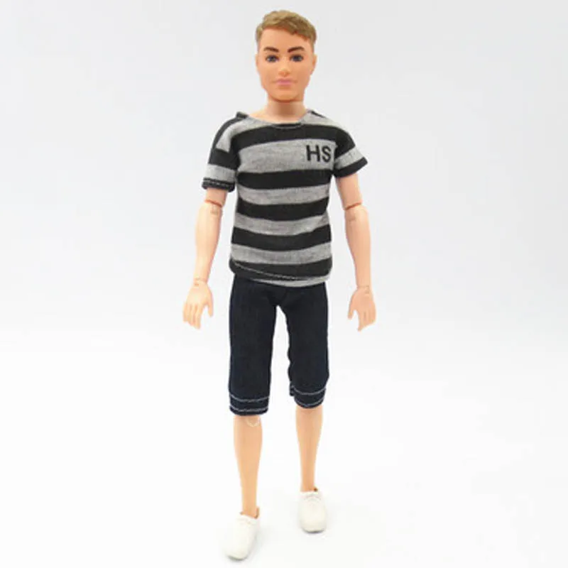 1 комплект модная повседневная одежда для куклы Кен футболка и шорты бойфренда