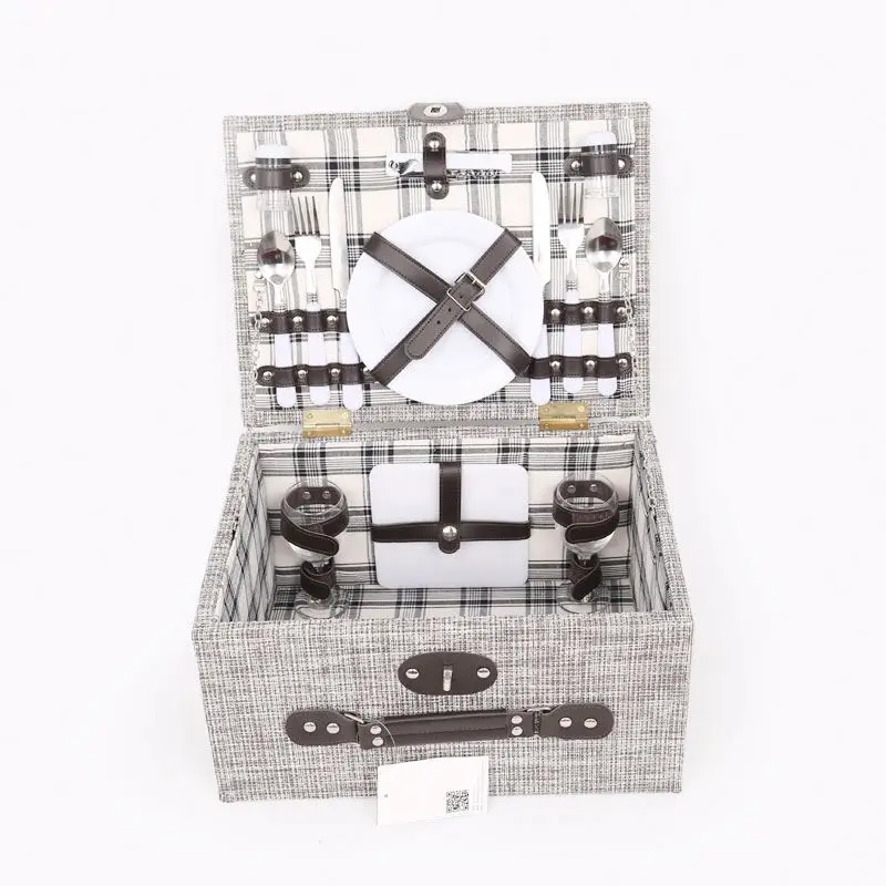 

Portable Family Picnic Camping Basket With Basket Stylish