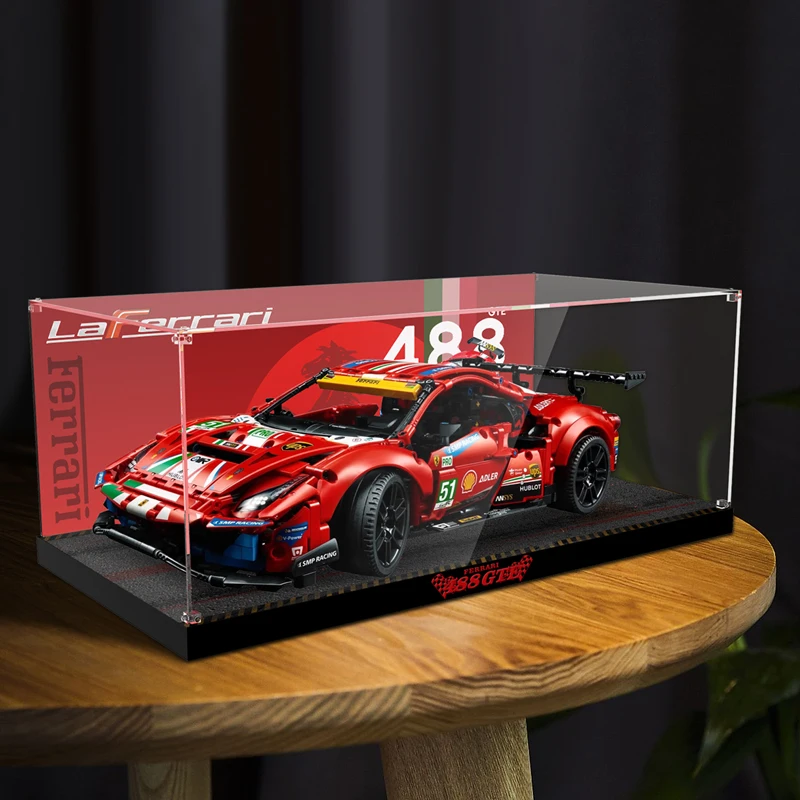 Acrylic Display Box For 42125 High-tech 488 GTE &amp#39AF Corse #51&amp#39 Building Blocks ShowCase (Not Include The Model) |