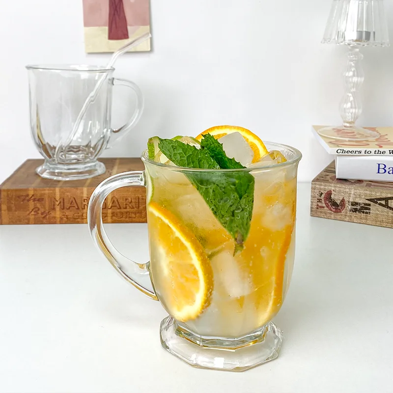 

Корейская стеклянная чашка для девочек, стакан для воды большой емкости для завтрака, молока, сока, чашка для фруктов, чая, ледяных напитков, ...