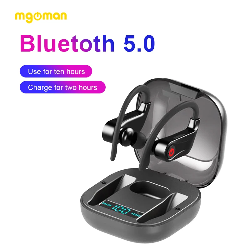 Беспроводные наушники Mgoman Q62 HBQ Bluetooth 5 0 спортивные водонепроницаемые с крючком