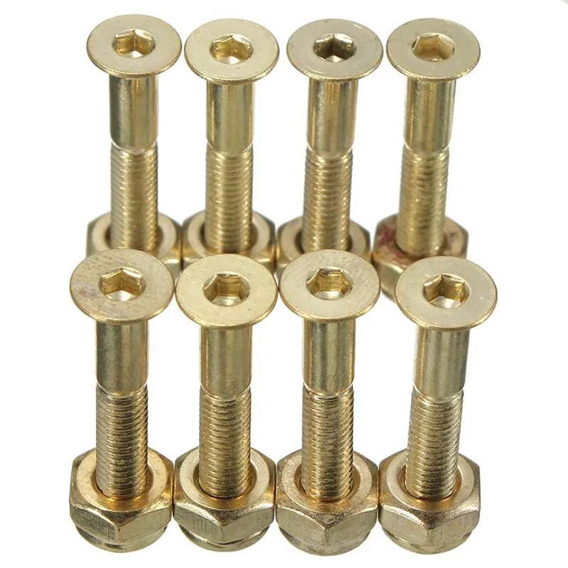 

Lot of 8Pcs Screws Skateboard Nails Gold Skateboard 29mm Bolts Screws