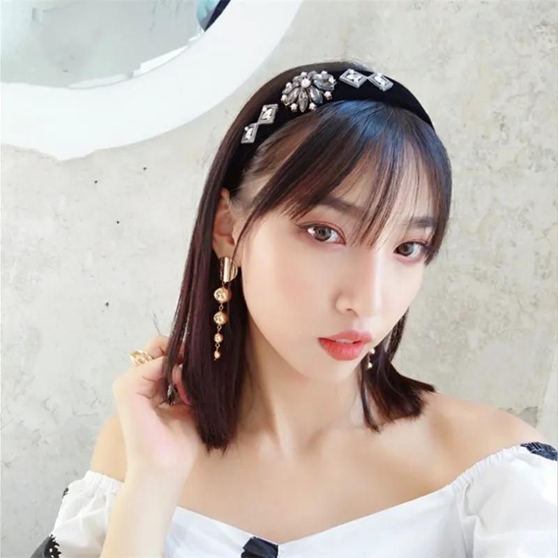 Женские аксессуары для волос обруч со стразами и цветами ободок с широкими