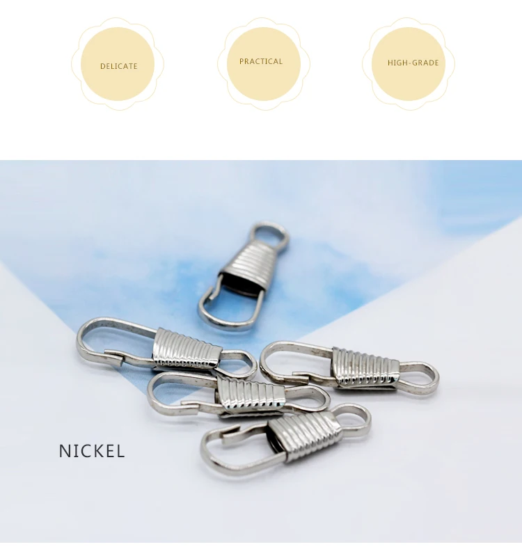 Nickel 20p 25 мм Серебрянное золото омаровый триггер застежка клип сумка брелок Крюк поиск автомобиля брелок для ключей в виде пояса ювелирных изделий застежка для шнура - Цвет: Nickel