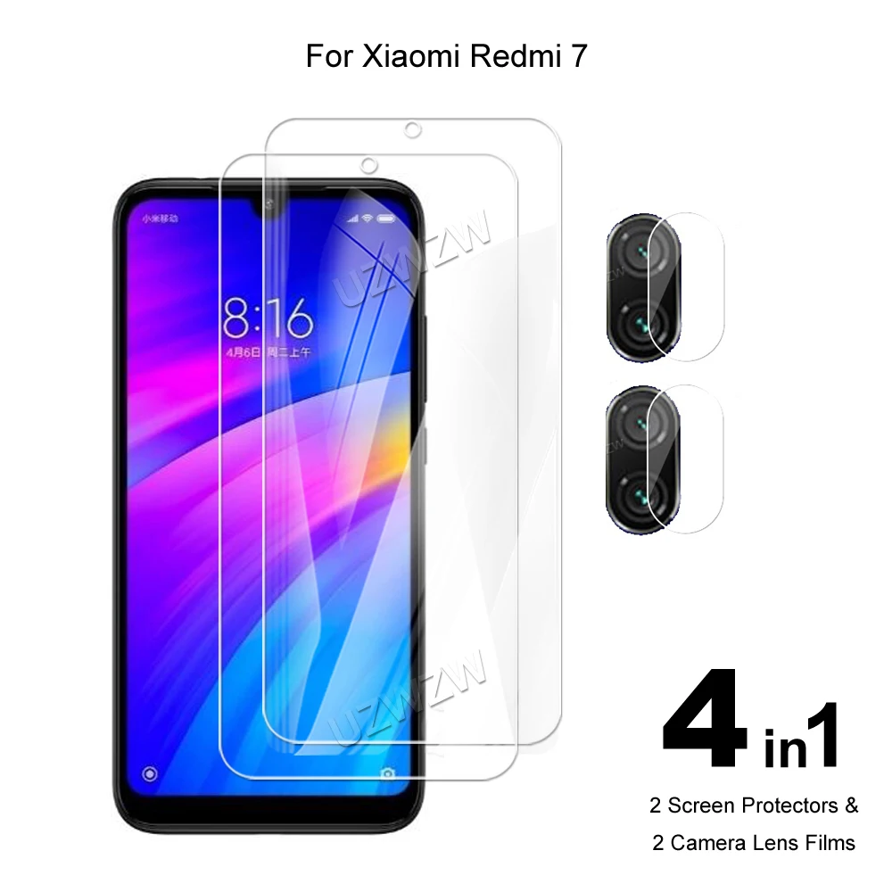 Для Xiaomi Redmi 7 пленка для объектива камеры и протектор экрана Закаленное стекло