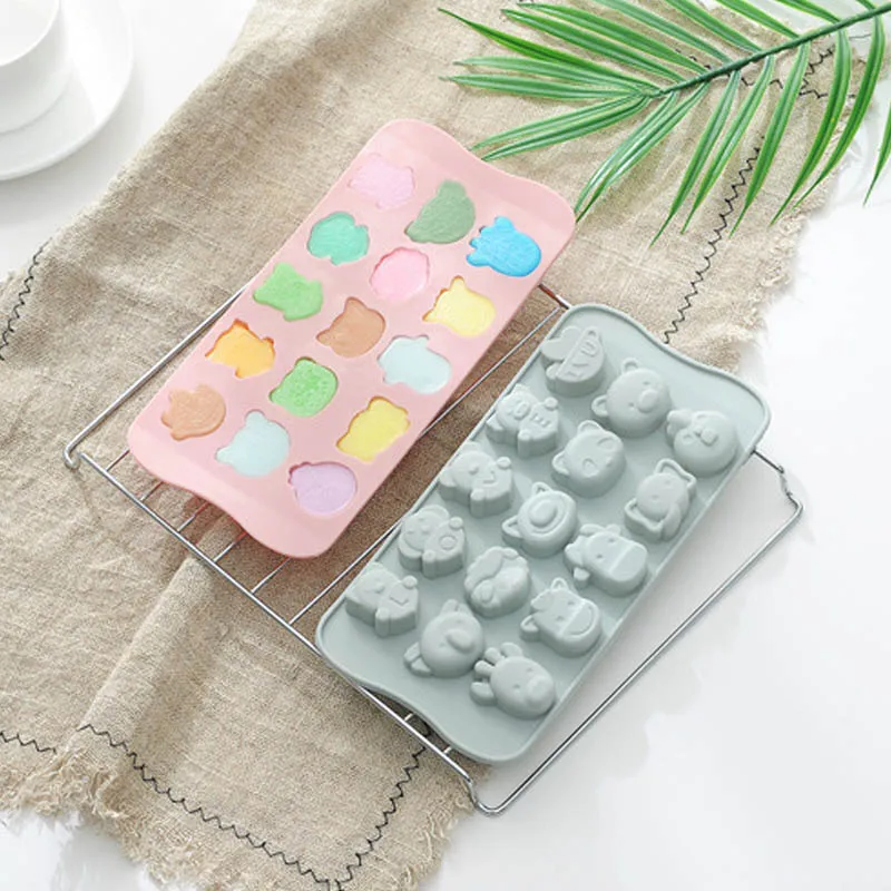 Силиконовая форма в виде поросенка с мультяшными животными 15 видов силиконовая