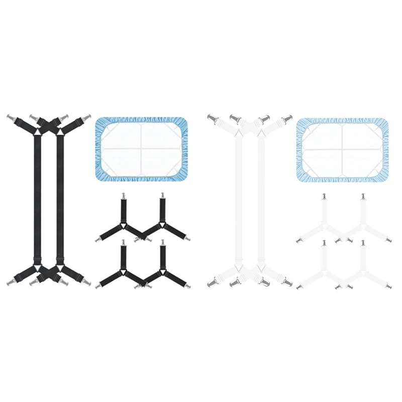 Bed Sheet Holder Straps Adjustable Elastic Crisscross Fasteners Suspenders Stays Clip | Дом и сад
