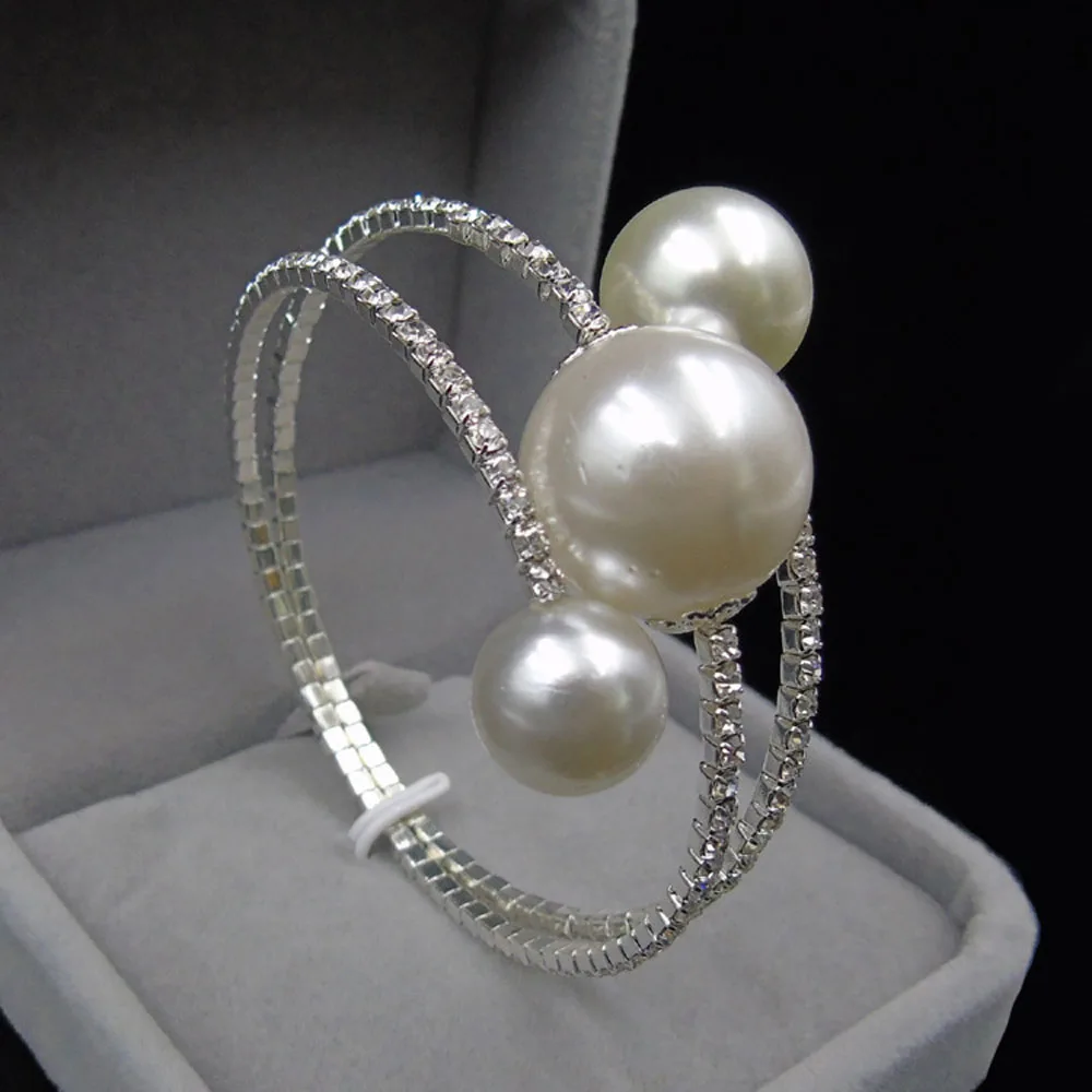 Новинка свадебные стразы имитация жемчуга богемные ювелирные изделия открытый